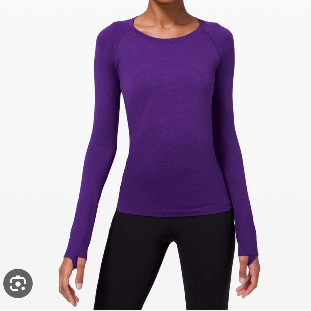 purple lulu swiftly tech long sleeve top